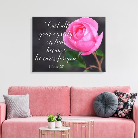 Schlagen Sie alle Ihre Angst Christlichen Bibelver Leinwanddruck (Insitu (Wohnzimmer))