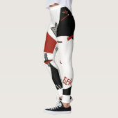 Schlagen Sie das Weiß mit dem roten Keil Leggings (Links)