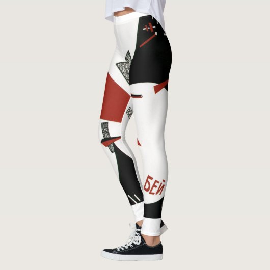 Schlagen Sie das Weiß mit dem roten Keil Leggings (Links)