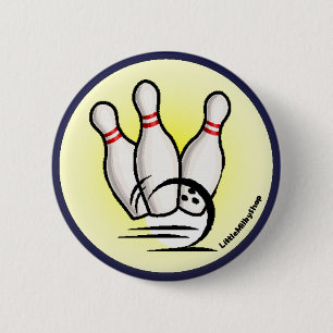 Schlagen Sie den Bowlings-Button-Knopf Button