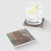 Schlagen Sie einen Akkord mit diesem schönen Steinuntersetzer (Seitenansicht)