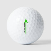 Schlagen Sie es direkt mit grünem Pfeil aus Golfball (Vorderseite)