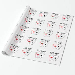 SCHLAGEN SIE MICH! Blackjack Geschenkpapier