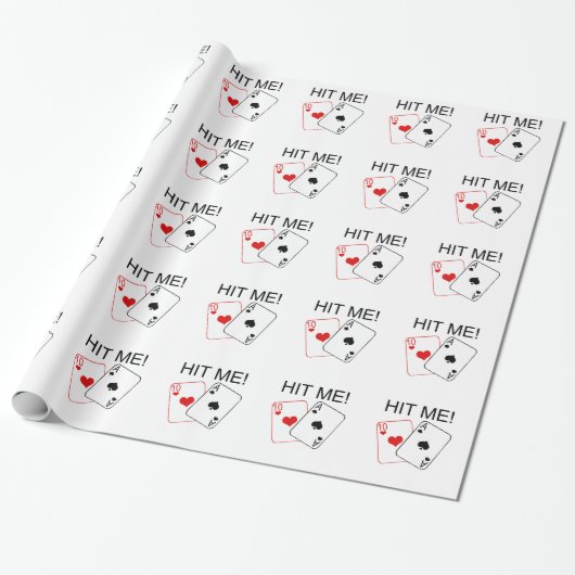 SCHLAGEN SIE MICH! Blackjack Geschenkpapier (Ungerollt)