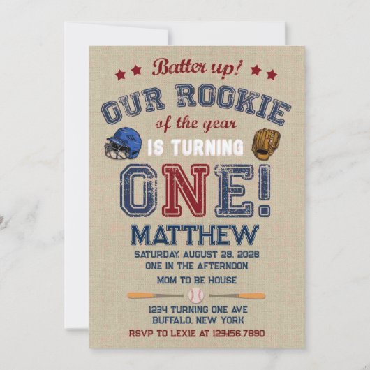 Schlagen wir unseren kleinen Rookie an und drehen  Einladung (Vorderseite)