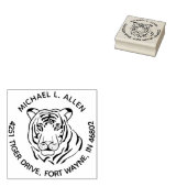 Schlagende Tiger-Rücksendeadresse Gummistempel (Stempel)