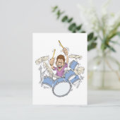 schlagender Schlagzeuger Postkarte (Stehend Vorderseite)