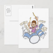 schlagender Schlagzeuger Postkarte (Vorne/Hinten)