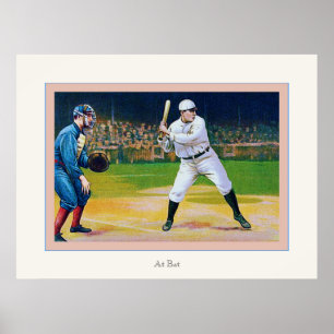 Schläger ~ am Vintagen Baseball-Plakat Poster