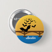 Schläger-Brücken-Knopf Austins Texas weltberühmter Button (Vorne & Hinten)