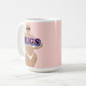 Schläger, Cartoon schön und Dame in Bikinie Kaffeetasse (Vorderseite Links)