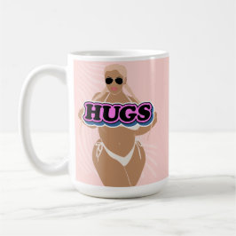 Schläger, Cartoon schön und Dame in Bikinie Kaffeetasse