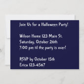 Schläger, die unheimliche blaue Nacht | Halloween Einladung (Rückseite)