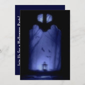 Schläger, die unheimliche blaue Nacht | Halloween Einladung (Vorne/Hinten)