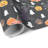 Schläger-Geist-Kürbislaternen Halloween Geschenkpapier (Rolleneckpunkt)
