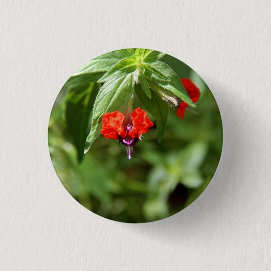 Schläger-Gesichts-Blumen-Knopf Button (Vorderseite)