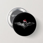 Schläger in einer Weihnachtsmannmütze Button (Vorne & Hinten)