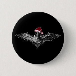 Schläger in einer Weihnachtsmannmütze Button