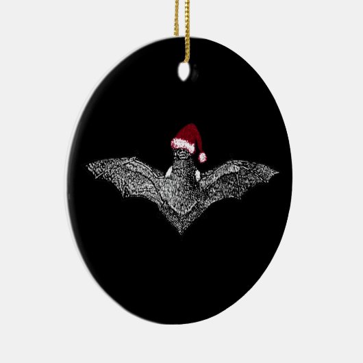 Schläger in einer Weihnachtsmannmütze Keramik Ornament (Rechts)