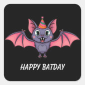 Schläger mit Geburtshaut Quadratischer Aufkleber (Vorderseite)