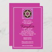 Schläger Mitzvah Einladung Kaylie jüdisches (Vorne/Hinten)