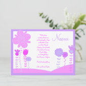 Schläger Mitzvah Einladung Naomi (Stehend Vorderseite)