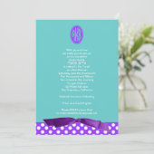 Schläger Mitzvah Einladungs-lila Bogen-Polka-Punkt Einladung (Stehend Vorderseite)