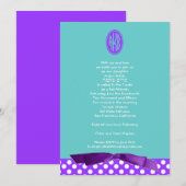 Schläger Mitzvah Einladungs-lila Bogen-Polka-Punkt Einladung (Vorne/Hinten)
