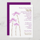 Schläger Mitzvah Einladungwatercolor-Blumen Einladung (Vorne/Hinten)