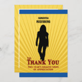 Schläger Mitzvah Filmstar danken Ihnen, gelbes Dankeskarte (Vorne/Hinten)
