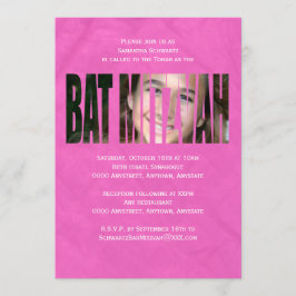 Schläger Mitzvah Foto-Einladung im heißen Rosa Einladung