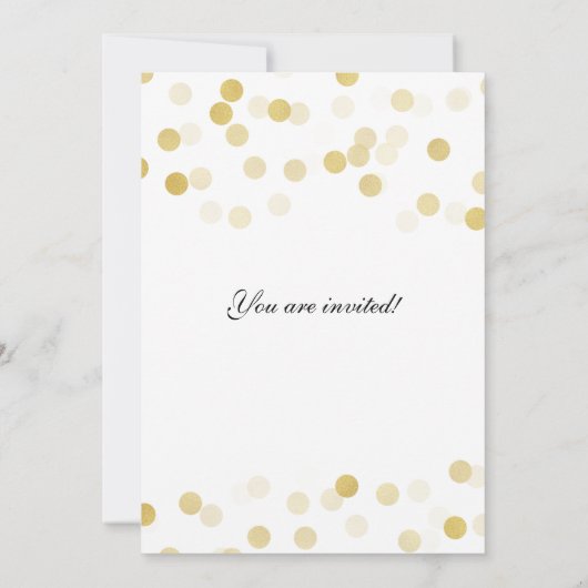 Schläger Mitzvah Imitat-Goldfolien-Glitzer-Lichter Einladung (Rückseite)