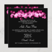 Schläger Mitzvah rosa Bokeh Lichter Einladung (Vorne/Hinten)