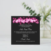 Schläger Mitzvah rosa Bokeh Lichter Einladung (Stehend Vorderseite)