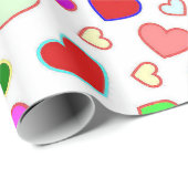 Schläger Mitzvah rosa multi Herz-Packpapier Geschenkpapier (Rolleneckpunkt)