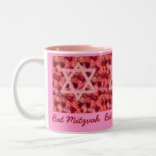 Schläger Mitzvah Rosen-Stern-Tasse Zweifarbige Tasse (Links)