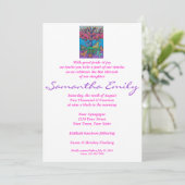 Schläger Mitzvah - Schmetterlings-Ansammlungs-Baum Einladung (Stehend Vorderseite)