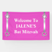 Schläger mitzvah Stern-David-Rosa Banner (Horizontal)