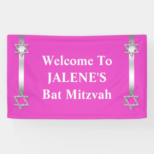 Schläger mitzvah Stern-David-Rosa Banner (Horizontal)
