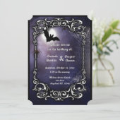 Schläger, Mond und Spinnen mit silbernem Einladung (Stehend Vorderseite)