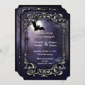 Schläger, Mond und Spinnen mit silbernem Einladung (Vorne/Hinten)