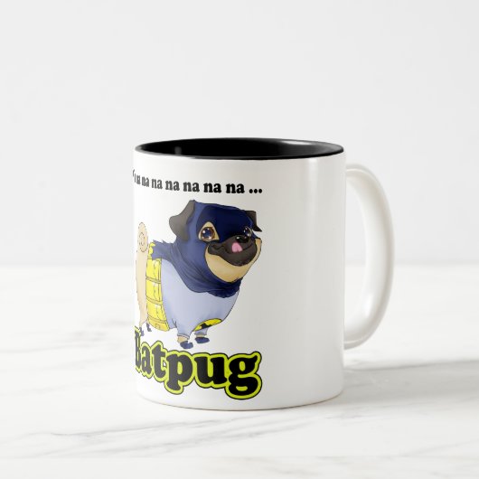 Schläger-Mops-Tasse Zweifarbige Tasse (VorderseiteRechts)