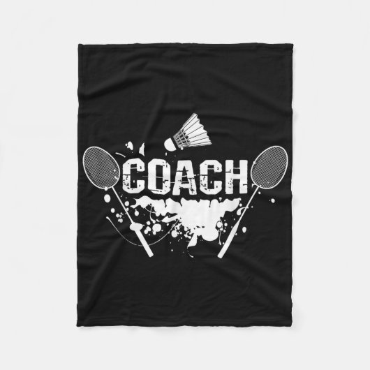 Schläger Smash Shuttle Coach Badminton Fleecedecke (Vorderseite)