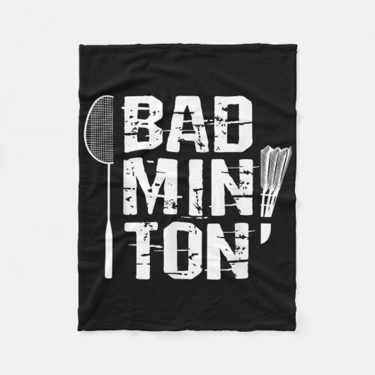 Schläger Smash Shuttle Spieler Badminton  Fleecedecke (Vorderseite)
