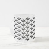 Schläger-Stammes- mattierte Silhouette-Tasse Mattglastasse (Vorderseite Links)
