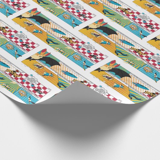 Schläger-Superheld-Packpapier Geschenkpapier (Ecke)