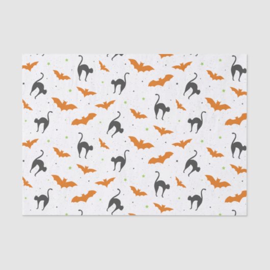Schläger und Katzen Halloween Seidenpapier (Vorderseite)