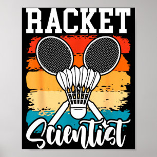 Schläger-Wissenschaftler - Badminton-Spieler Athle Poster