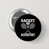 Schläger Wissenschaftler Lustig Badminton  Button (Vorne & Hinten)