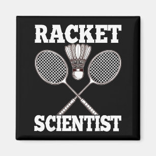 Schläger Wissenschaftler Lustig Badminton  Magnet
